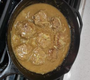 Hamburger Steak with Onions and Gravy Photo