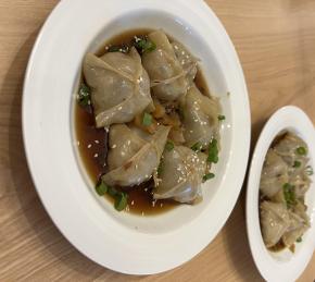 Beef and Mushroom Dumplings in Broth Photo