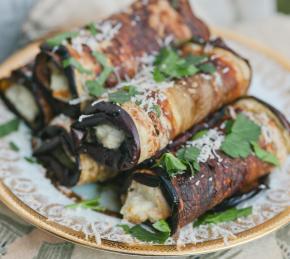 Stuffed Eggplant Parmesan Rolls Photo