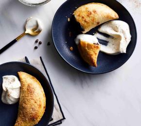 Air-Fried Chocolate-Banana Empanadas with Cinnamon Whipped Cream Photo