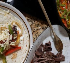 Steak, Onion, and Pepper Fajitas Photo