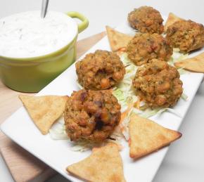 Easy Baked Falafel with Cucumber-Yogurt Sauce Photo