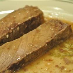 Braised Flank Steak with Lemon and Garlic Photo