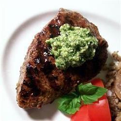 Lemon Basil Pesto Flat Iron Steak Photo