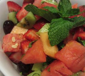 Summer Fruit Salad with a Lemon, Honey, and Mint Dressing Photo