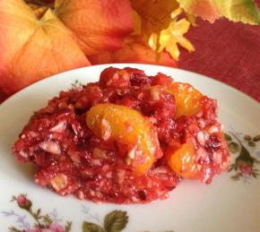 Cranberry Jell-O Salad with Mandarin Oranges Photo