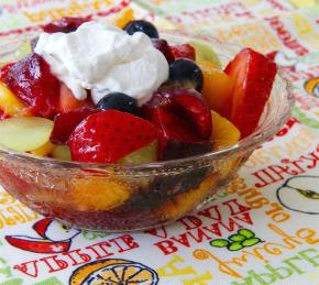 Summer Fruit Salad with Whipped Cream Photo