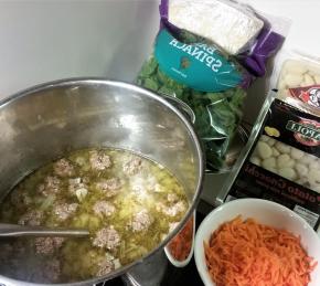 Gnocchi, Spinach, and Meatball Soup Photo