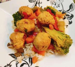 Garlic Ginger Chicken Meatball Bowls Photo