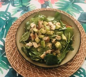 Spinach Salad with Chicken, Avocado, and Goat Cheese Photo