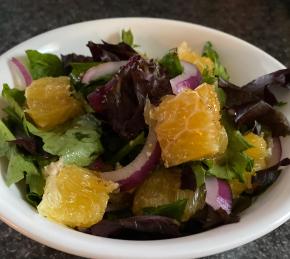 Orange, Walnut, Gorgonzola and Mixed Greens Salad with Fresh Citrus Vinaigrette Photo