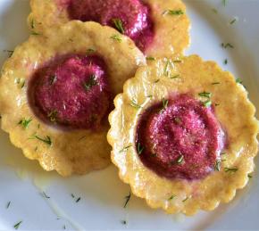 Beet and Goat Cheese Ravioli Photo