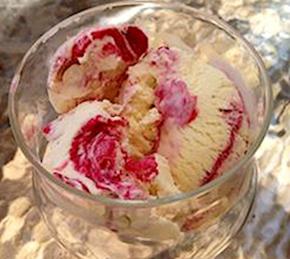 White Chocolate and Raspberry Ice Cream Photo