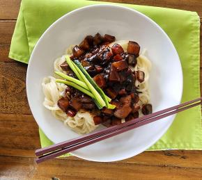 Jajangmyeon (Vegetarian Korean Black Bean Noodles) Photo