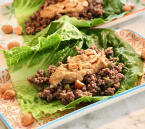 Spicy Ground Beef Cabbage Wraps with Peanut Sauce Photo