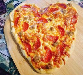 Heart-Shaped Pizza Photo