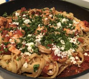 Shrimp and Feta Cheese Pasta Photo