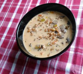 Vegan Creamy Mushroom and Farro Soup Photo