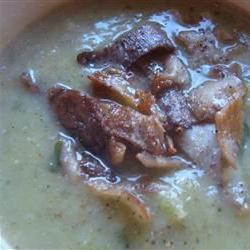 Sunchoke (Jerusalem Artichoke) and Leek Soup with Mushrooms Photo