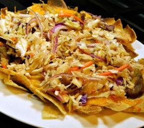 Pulled Pork Nachos with Sriracha Slaw Photo