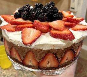 Strawberry Chocolate Mousse Cake Photo