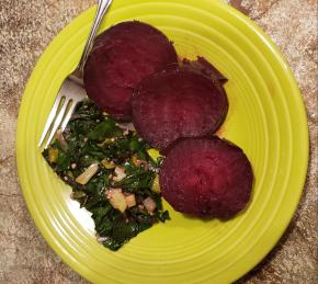 Roasted Beets and Sauteed Beet Greens Photo