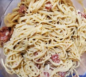 Breakfast Pasta for Dinner Photo