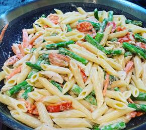 Creamy Penne Pasta Primavera Photo