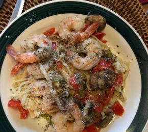 Creamy Shrimp Pasta Primavera Photo