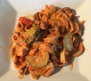 Creamy Pasta Primavera with Chicken and Sausage Photo