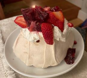 Pavlova with Winter Fruits Photo