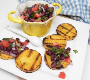 Grilled Polenta Bites with Black Bean Salsa Photo