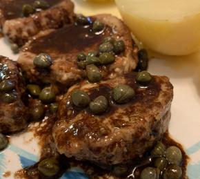 Pork Medallions with Balsamic Vinegar and Capers Photo