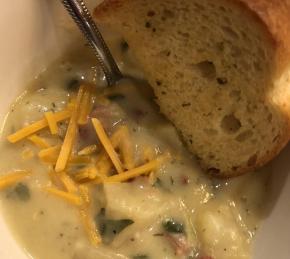 Potato, Leek, and Spinach Soup Photo