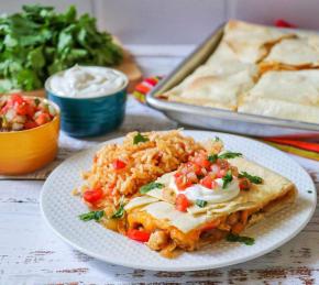 Sheet Pan Chicken Fajita Quesadillas Photo