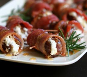 Bacon-Wrapped Dates with Goat Cheese Photo