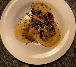 Mushroom and Spinach Ravioli with Chive Butter Sauce Photo