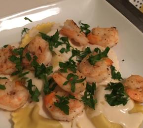 Shrimp and Pasta in Lemon Cream Sauce Photo