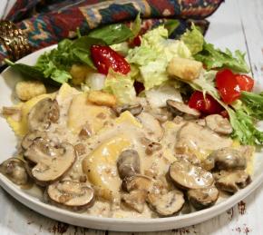 Mushroom Ravioli in a Creamy Marsala Wine Sauce Photo