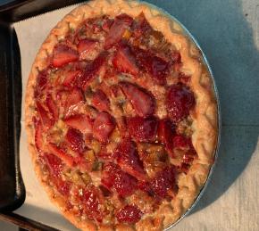 Strawberry Rhubarb Custard Pie Photo