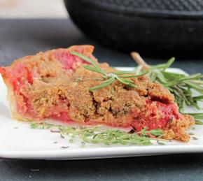 Rhubarb-Strawberry Herb Crumble Pie Photo