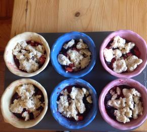 Rhubarb, Strawberry, and Blueberry Cobbler Photo