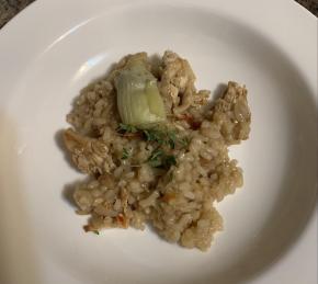 Roasted Chicken with Risotto and Caramelized Onions Photo