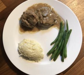 Hamburgers with Mushroom Gravy Photo