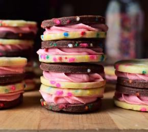 Neapolitan Funfetti Sandwich Cookies Photo