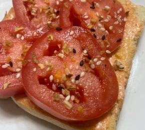 Tomato Toast with Sriracha Mayo Photo