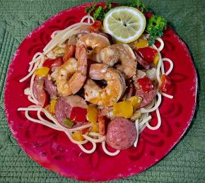 Creamy Cajun Shrimp and Sausage Pasta Photo