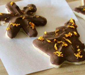 Chocolate-Dipped Orange Shortbread Cookies Photo