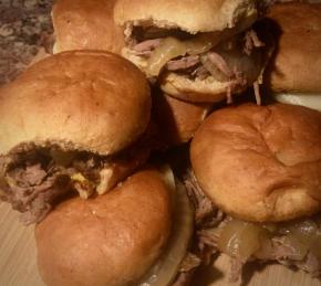 Slow Cooker Philly-Style Shredded Beef Sliders Photo