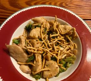 Sweet and Spicy Stir Fry with Chicken and Broccoli Photo